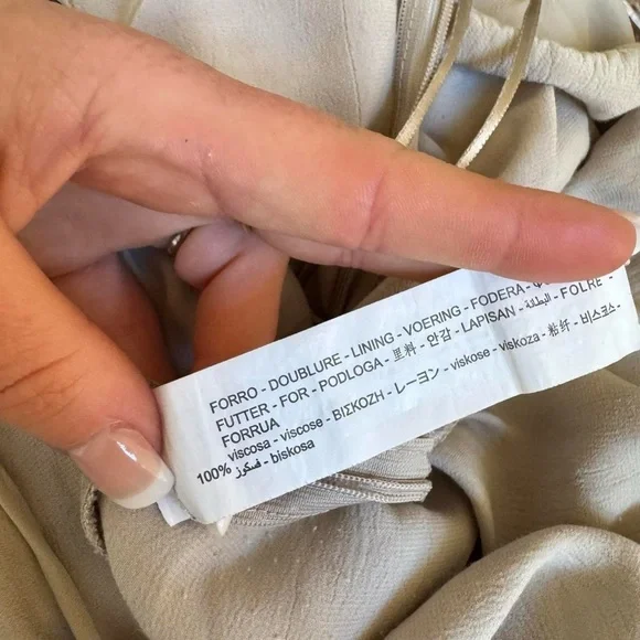 Zara Beige Ruched mini Dress - Picture 11 of 11